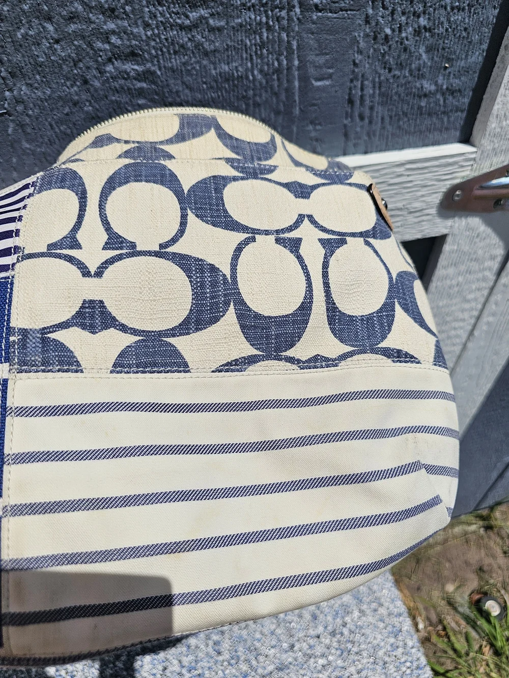 Coach Navy & Cream Patchwork Crossbody Bag